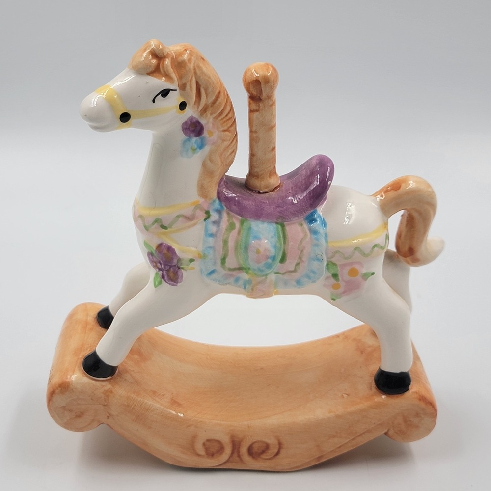 Porcelain/Ceramic Rocking Horse Figurine